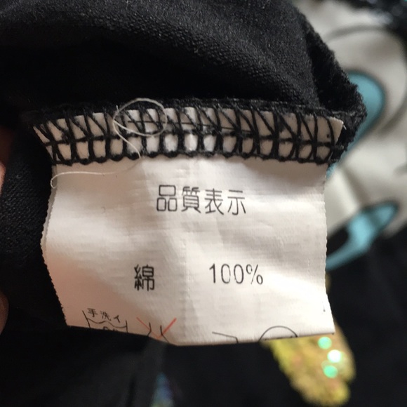 7/8 sleeve black Donald Duck T-shirt, size S/M - Picture 3 of 4